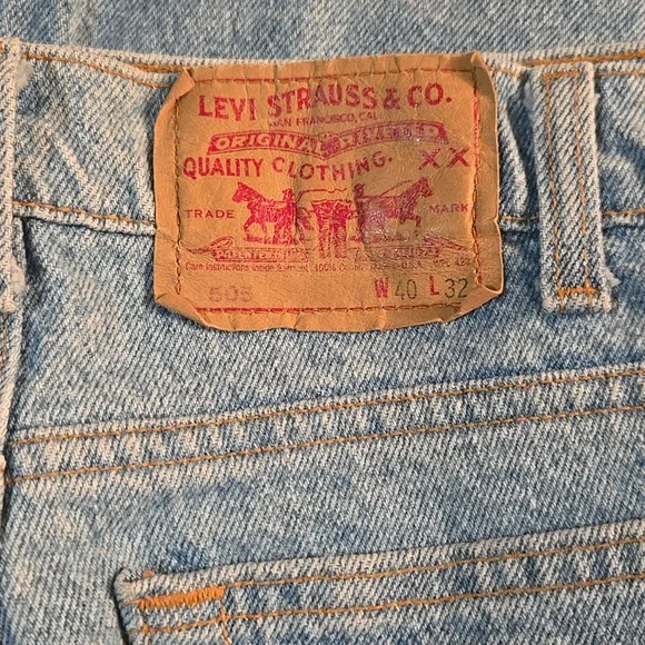 Vintage Levi red tag size W40 L32 Men's Blue Jeans 505 - Picture 4 of 6